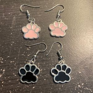 Set of 2 Paw Print Earrings